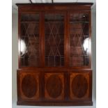 GEORGE III MAHOGANY AND SATINWOOD BOOKCASE