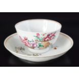 18TH-CENTURY ENGLISH PORCELAIN CUP & SAUCER