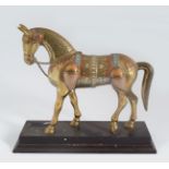 INDO-PERSIAN POLYCHROME BRASS HORSE