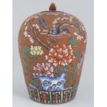 CHINESE ENAMELLED YIXING GINGER JAR