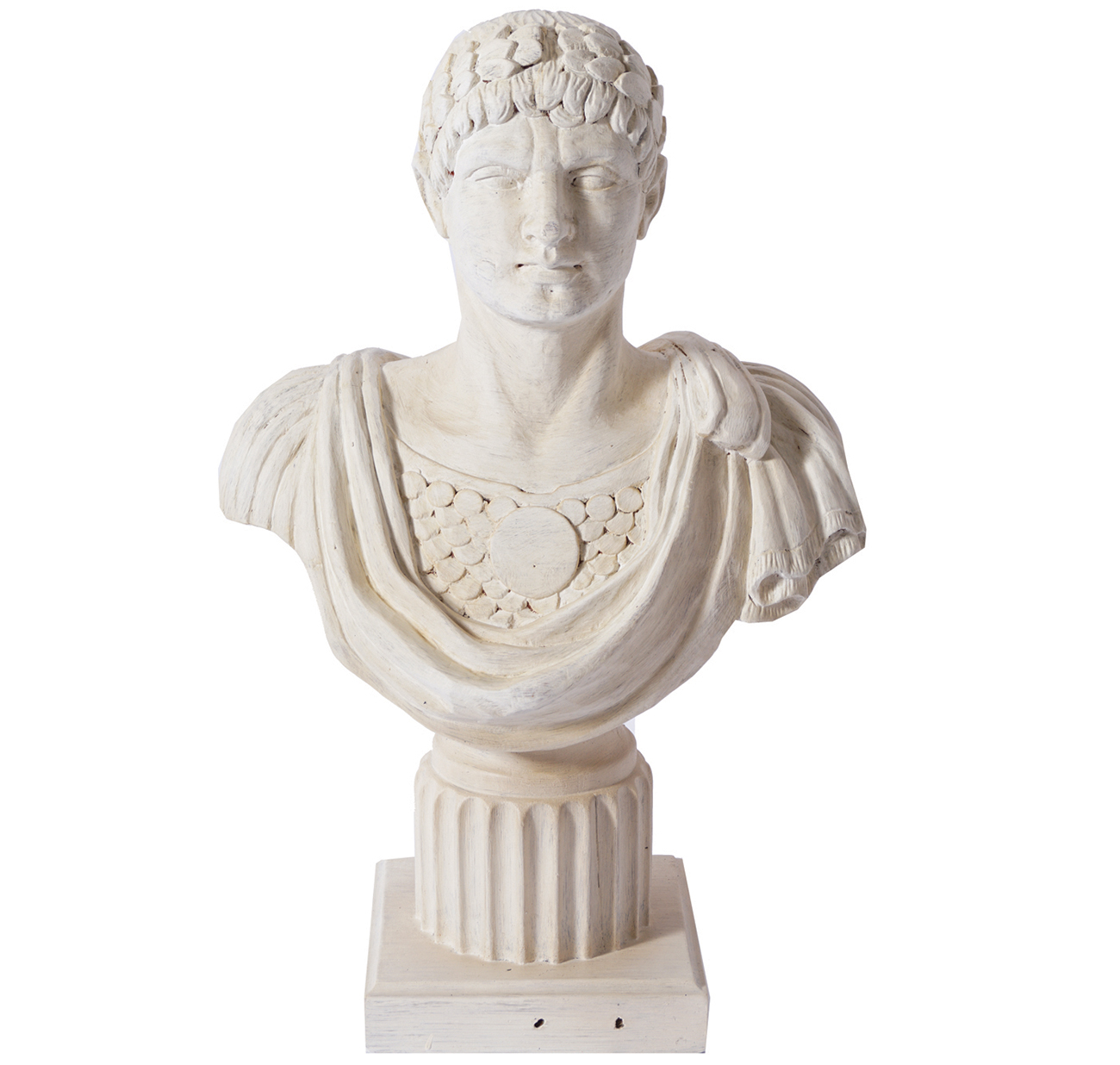 CLASSICAL CARVED WOOD BUST OF A CAESAR