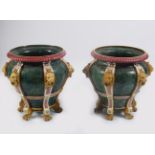 PAIR OF LARGE NINETEENTH-CENTURY MINTON MAJOLICA JARDINIERES