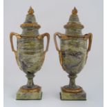 PAIR OF 19TH-CENTURY ORMULU AND MARBLE CASSOULETS