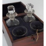 GEORGIAN MAHOGANY CASED DECANTER SET