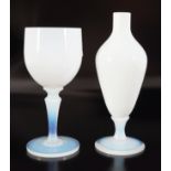 ART GLASS VASE AND GOBLET