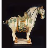 LARGE CHINESE POLYCHROME TANG HORSE