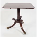 REGENCY PERIOD MAHOGANY AND CROSSBANDED CENTRE TABLE