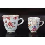 TWO CHINESE FAMILLE ROSE CABINET CUPS