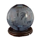 LARGE ART CUT GLASS SPHERE