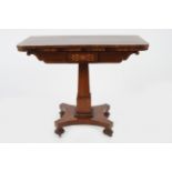 PAIR OF REGENCY ROSEWOOD & MARQUETRY CARD TABLES