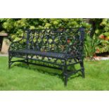 19TH-CENTURY VAL D'OSNE CAST IRON TRACERY BENCH
