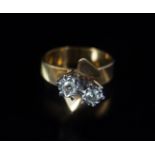 18 CARAT 2 STONE DIAMOND RING