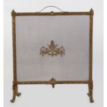 19TH-CENTURY BRASS ARMORIAL BRASS FIRESCREEN