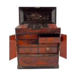 JAPANESE LACQUER & PARQUETRY TABLE CABINET