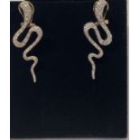 18CT WHITE GOLD DIAMOND SNAKE EARRINGS