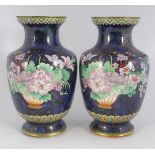 PAIR OF EARLY 20TH CENTURY CLOISONNE VASES