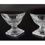 PAIR GEORGE III IRISH GLASS SALTS