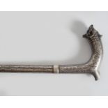 19TH-CENTURY INDIAN SILVER WALKING DAGGER STICK