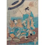 PAIR OF 18TH-CENTURY JAPANESE WOODBLOCKS