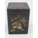 19TH-CENTURY JAPANESE LACQUERED TEA CADDY & COVER