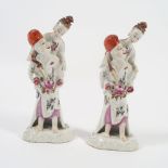 PAIR CHINESE QING FAMILLE ROSE FIGURES