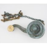 19TH-CENTURY BRASS BELL PULL