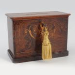 REGENCY MINIATURE ROSEWOOD AND MARQUETRY CHEST