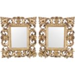 PAIR OF FLORENTINE CARVED GILT FRAMED MIRRORS