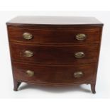 GEORGE III MAHOGANY AND BOXWOOD INLAID CHEST