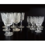 TWELVE WATERFORD CRYSTAL GLASSES