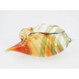 HANDBLOWN TRICOLOUR STRIPED GLASS SHELL