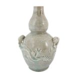 CHINESE QING CELADON DOUBLE GOURD VASE