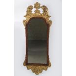 GEORGE II STYLE MAHOGANY AND PARCEL GILT PIER MIRROR