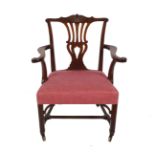 EIGHTEENTH-CENTURY PERIOD CHINESE CHIPPENDALE ARMCHAIR, CIRCA 1770