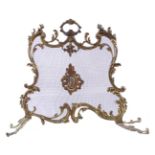 NINETEENTH-CENTURY ARMORIAL BRASS FIRE SCREEN