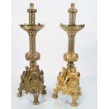 PAIR OF DUBLIN ECCLESIASTICAL THEMED TABLE LAMPS