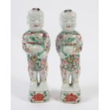 PAIR CHINESE QING FAMILLE VERTE FIGURES