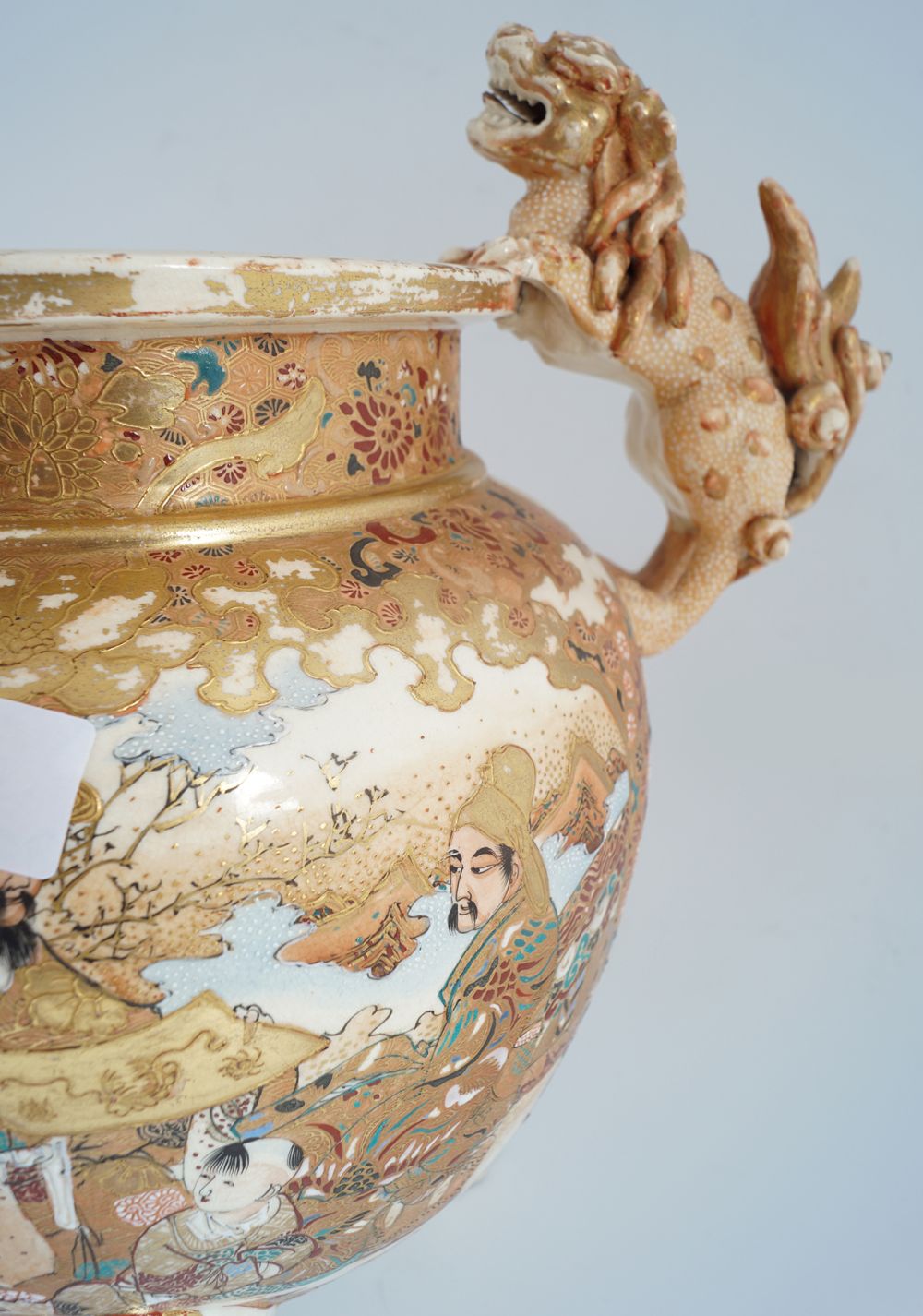 19TH-CENTURY SATSUMA URN AND COVER - Image 10 of 10