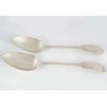 PAIR OF SILVER SERVING SPOONS
