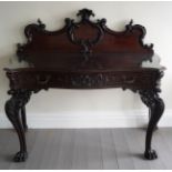 LARGE EDWARDIAN CHIPPENDALE SIDE TABLE