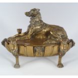 REGENCY PERIOD BRONZE AND ORMOLU INKWELL