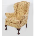 PAIR OF GEORGE III STYLE WINGBACK ARMCHAIRS