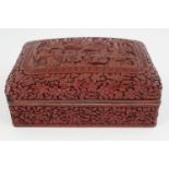 19TH-CENTURY CHINESE QING CINNABAR LACQUERED BOX