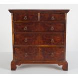 BURR WALNUT APPRENTICE PIECE CHEST OF DRAWERS