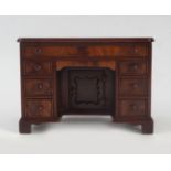 GEORGIAN MINIATURE MAHOGANY KNEEHOLE DESK