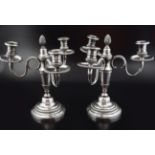 PAIR OF SHEFFIELD PLATED CANDELABRAS