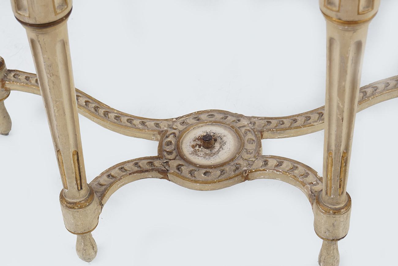 FRENCH PAINTED & PARCEL GILT CONSOLE TABLE - Image 3 of 3