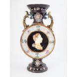 CONTINENTAL MAJOLICA MOON FLASK