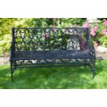 19TH-CENTURY VAL D'OSNE CAST IRON TRACERY BENCH