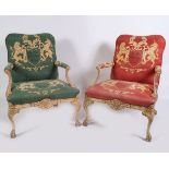 PAIR OF PAINTED GAINSBOROUGH CHAIRS